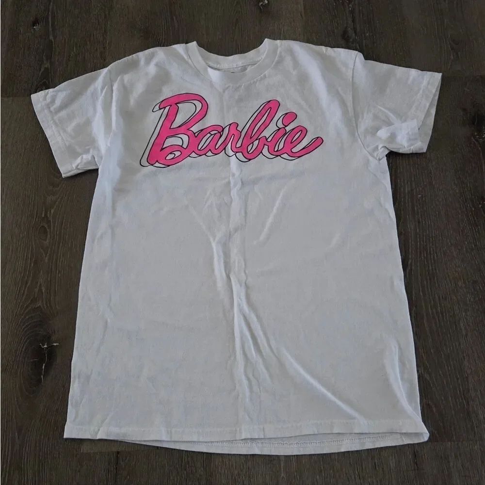 Barbie White and Pink T-Shirt Medium